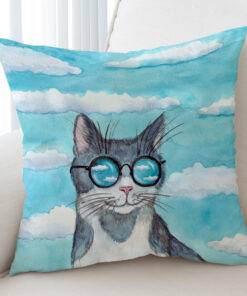 Cute Sunglasses Cat Light Cloud Cushion Cover