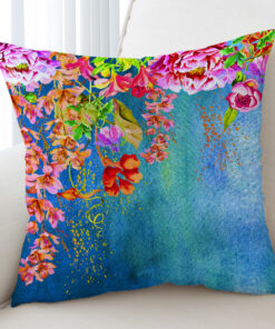 Colorful Watercolor Flower Garden Cushion Cover