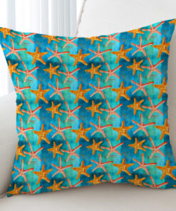 Multi Watercolor Starfish Cushion Cover