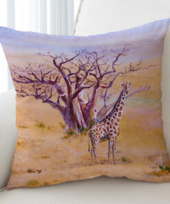 Watercolor Real Giraffe Cushion Cover