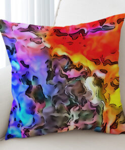 Colorful Waves Watercolor Cushion Cover