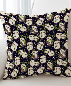 Multi Cute Panda Eating Cushion Cover